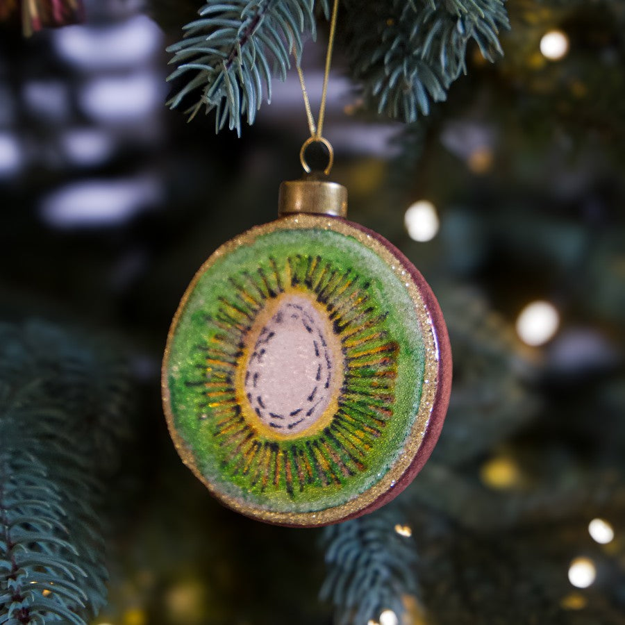 Sugared Kiwi Fruit Tree Decoration