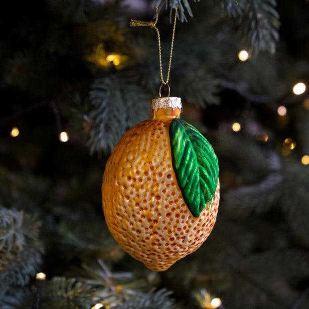 Glass Lemon Bunch Ornament