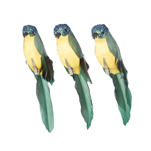 Flairine Clip on Bird Set - Green