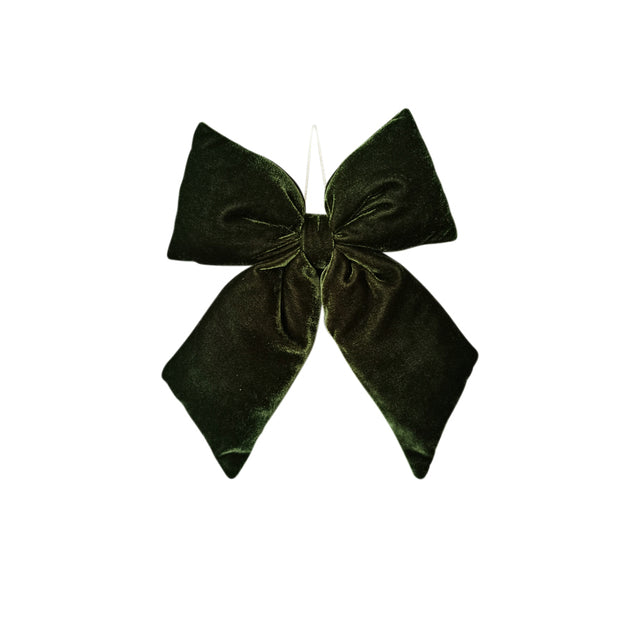 Hanging Bow Velvet - Dark Green