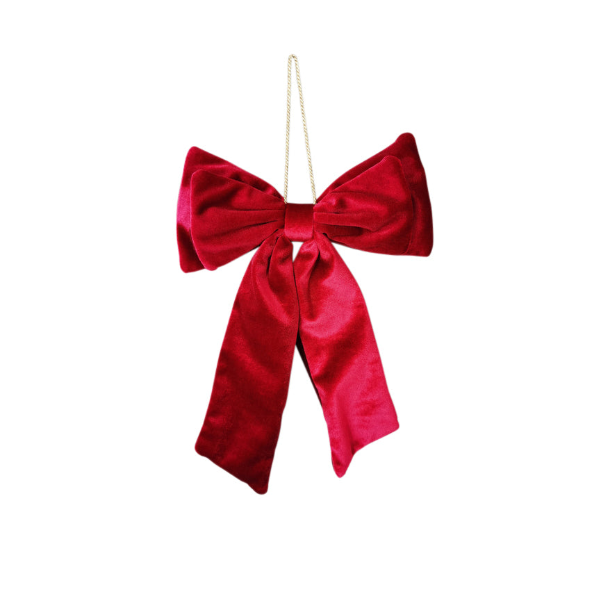 Hanging Bow Velvet - Burgandy